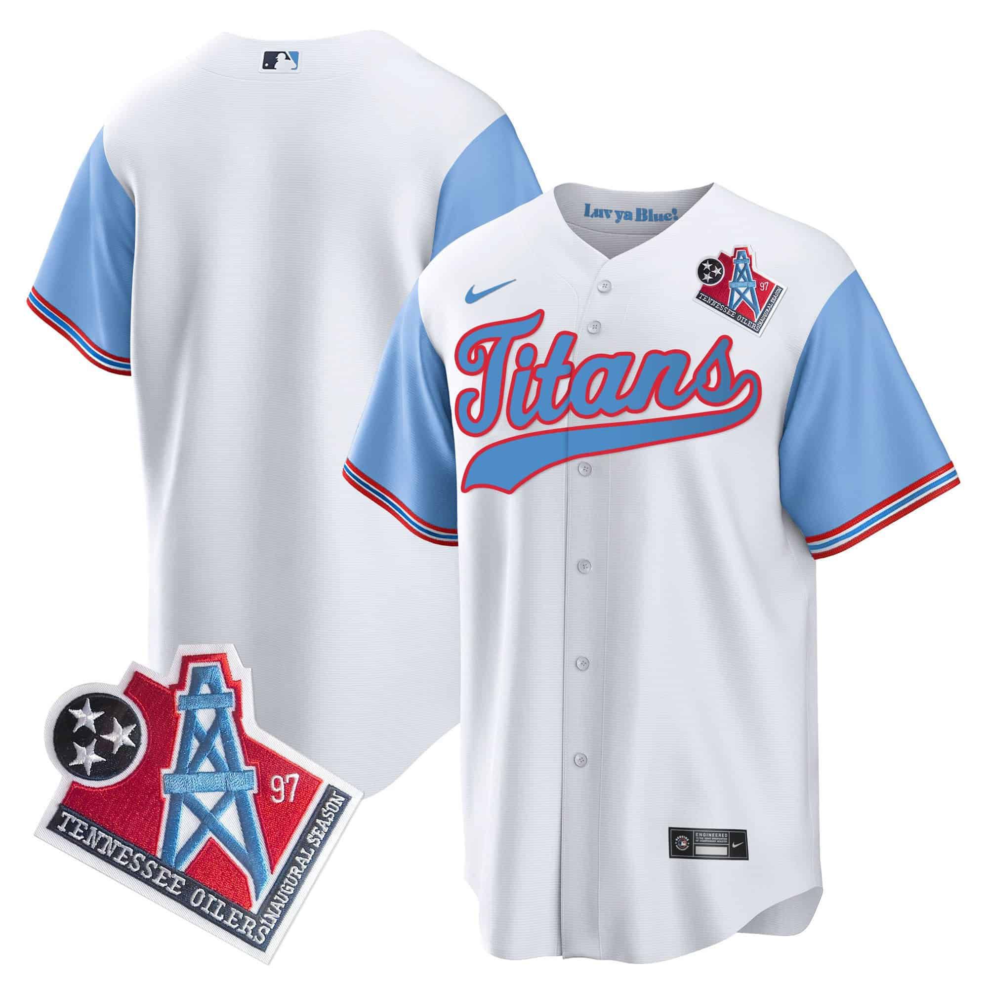 Men Tennessee Titans Blank White Nike 1997 Throwback Limited Cool Base NFL Jersey style 1